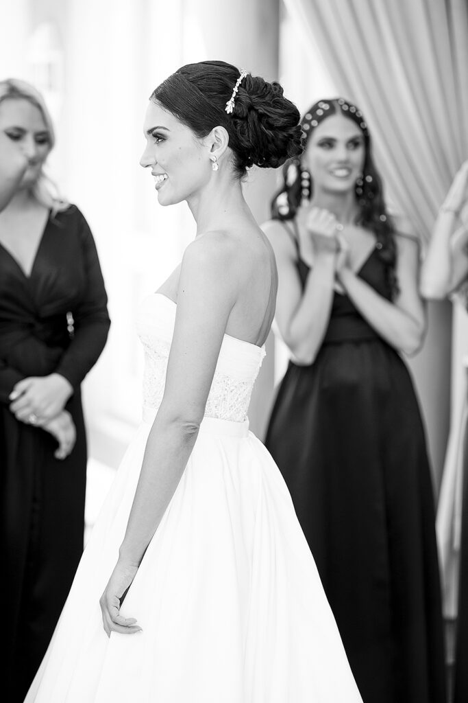 Timeless black and white bridal portrait for K&M on their special day shot by Kevin Mark Pass Photography